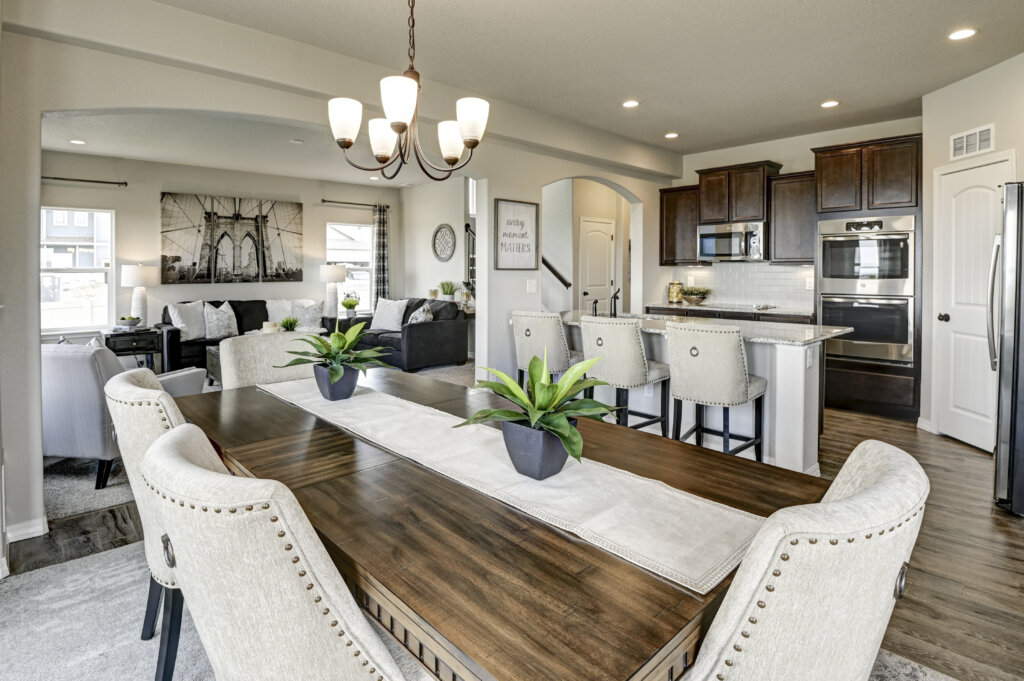 Challenger Homes Charleston Model Home kitchen and living room interior