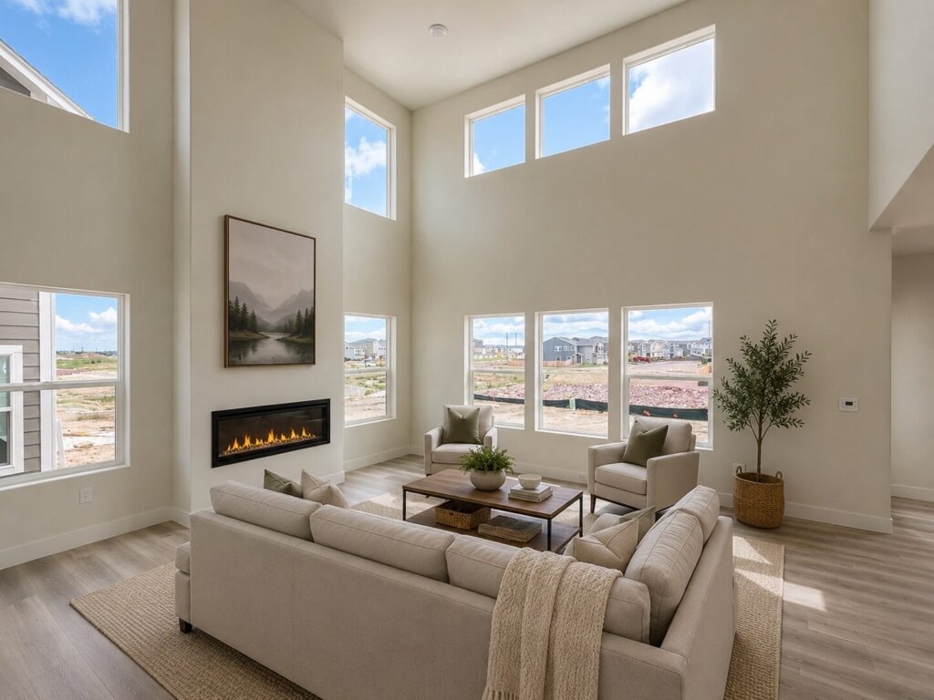 Challenger Homes model home living room interior