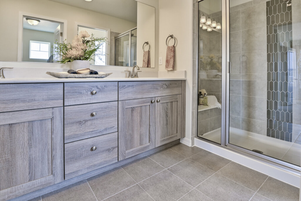 Challenger Homes model home master bathroom